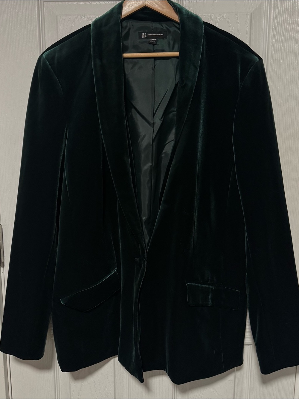 INC International Concepts Emerald Velvet Green Blazer Suit Jacket XL